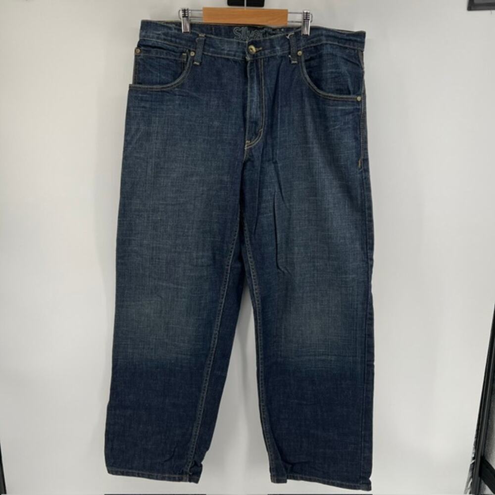 VTG Levi's Silver Tab Baggy Jeans Mens 36x32 (36x30) Dark Wash Y2K Streetwear